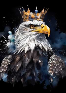 Majestic Eagle Wearing a Crown