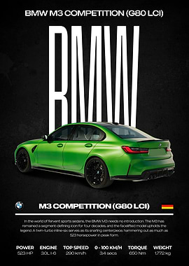BMW M3 Competition G80 LCI Poster
