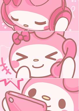 My Melody with Headphones and Phone