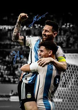 Messi and Alvarez Celebrate