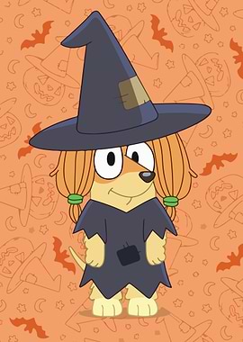 Bluey as a witch for Halloween