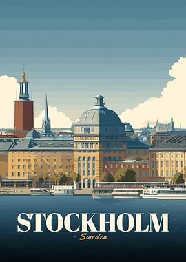 Stockholm Sweden Cityscape Poster