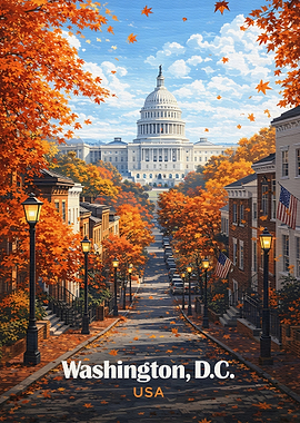 Washington D.C. Capitol Building in Autumn
