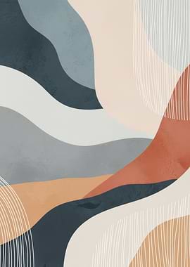 Abstract Wavy Shapes with Texture