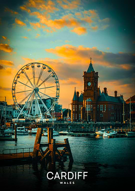 Cardiff Bay at Sunset