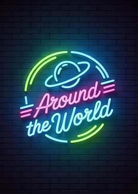 Around the World Neon Sign