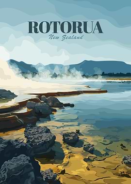 Rotorua New Zealand Geothermal Landscape