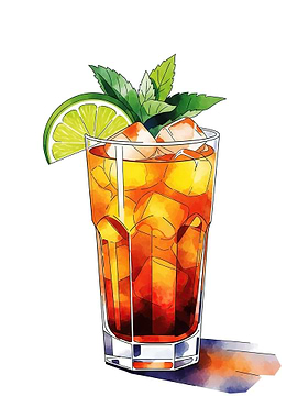 Watercolor Long Island Iced Tea
