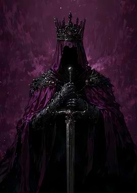 Dark King with Crown and Sword