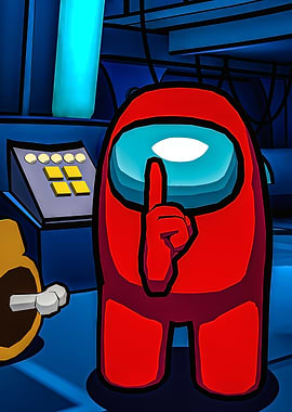 Among Us character shushing