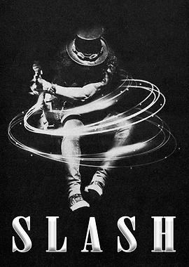 Slash performing with guitars