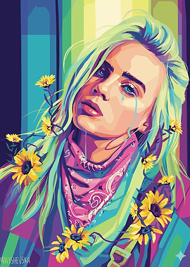 Billie Eilish Pop Art Portrait