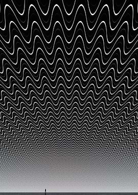 Abstract Wavy Pattern with Silhouette