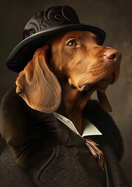 Dog in a Hat and Coat