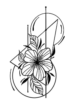 Geometric Flower Tattoo Design