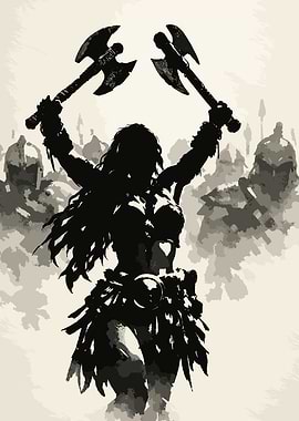 Viking Warrior with Axes