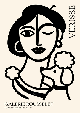 Woman with Poodle Poster