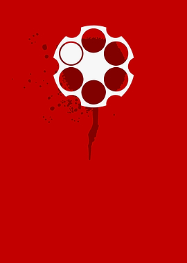 Revolver Cylinder with Blood Splatter