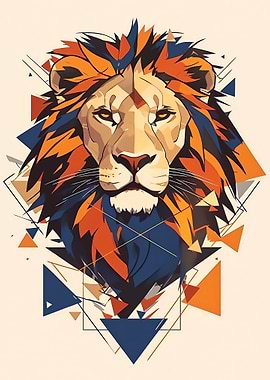 Geometric Lion Portrait