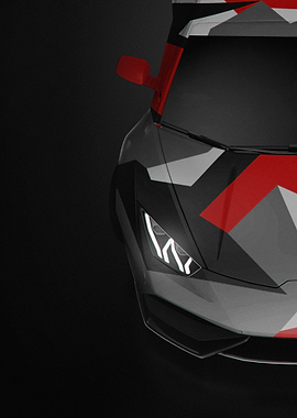 Aggressive Camo Sports Car Front