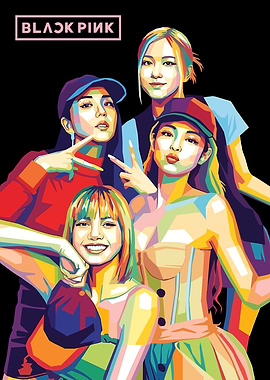 Blackpink Group Pop Art Portrait