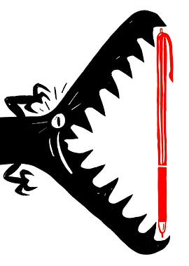 Monster Eating a Pen