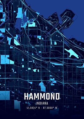 Hammond Indiana Midnight City Map