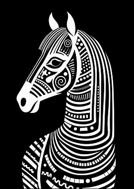 Stylized Zebra Head Illustration