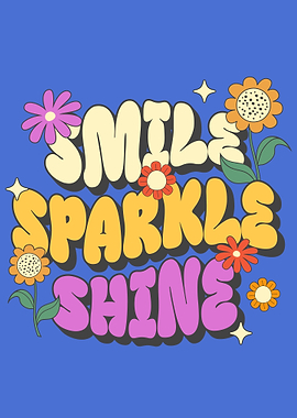 Retro Smile Sparkle Shine Text Art