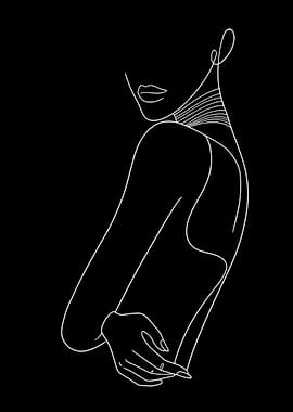 Minimalist Line Art of a Woman