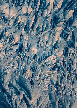 Abstract Blue and White Crystal Formation