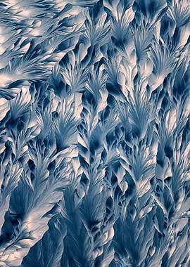 Abstract Blue and White Crystal Formation