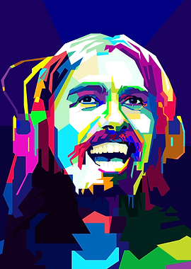 Classic Rock Singer And Guitarist Pop Art