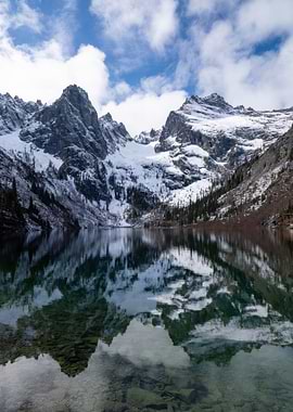 Snow-Capped Mountains Reflected in a Lake
