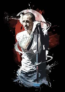 Chester Bennington performing on stage