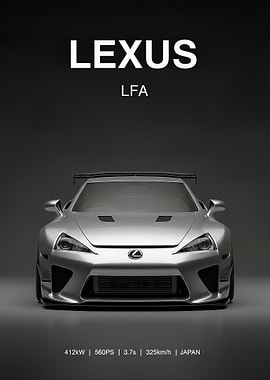 silver Lexus LFA Supercar