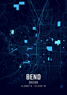 Bend Oregon Midnight City Map
