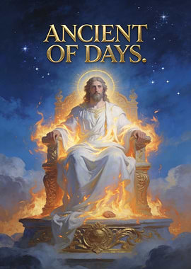 Jesus on Throne with Flames