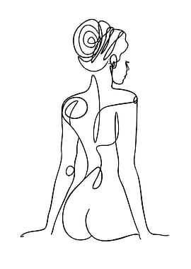 Minimalist Line Art of Woman