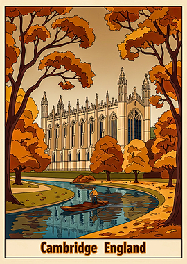 Cambridge England Autumn Scene