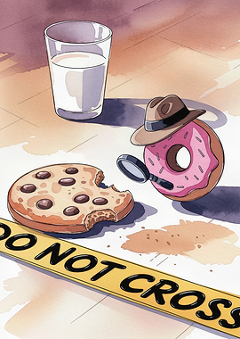 Detective Donut Investigates Cookie Crime Scene