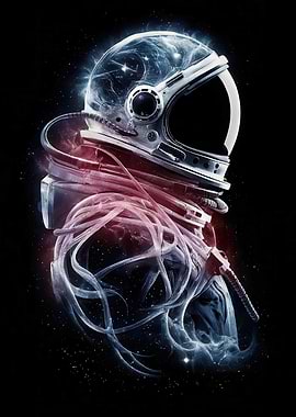 Astronaut in Cosmic Nebula