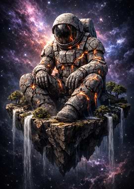 Stone Astronaut in Space