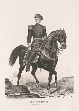 Major General S.R. Curtis on Horseback