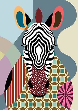 Abstract Zebra Portrait