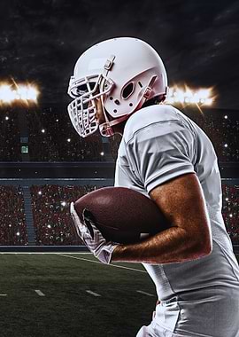 American Football Player with Ball
