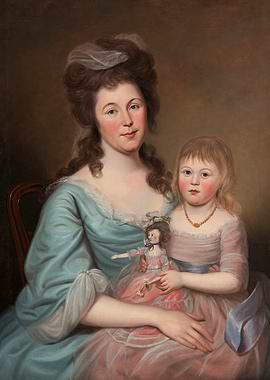 Portrait of a Mother and Child with Doll