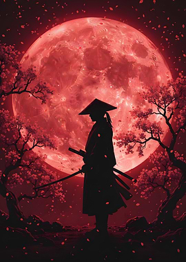 Samurai Under a Red Moon