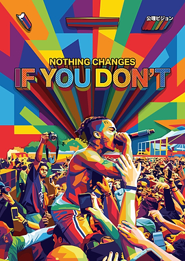 Rapper Performing at a Colorful Concert