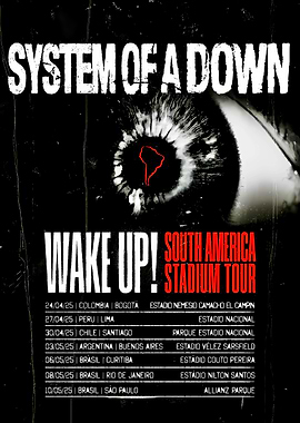 System of a Down South America Tour Poster